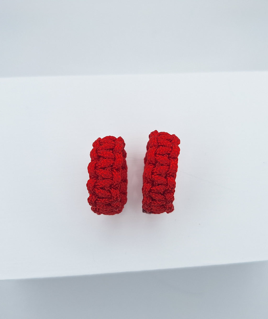 His and hers red paracord Keychain and ring set
