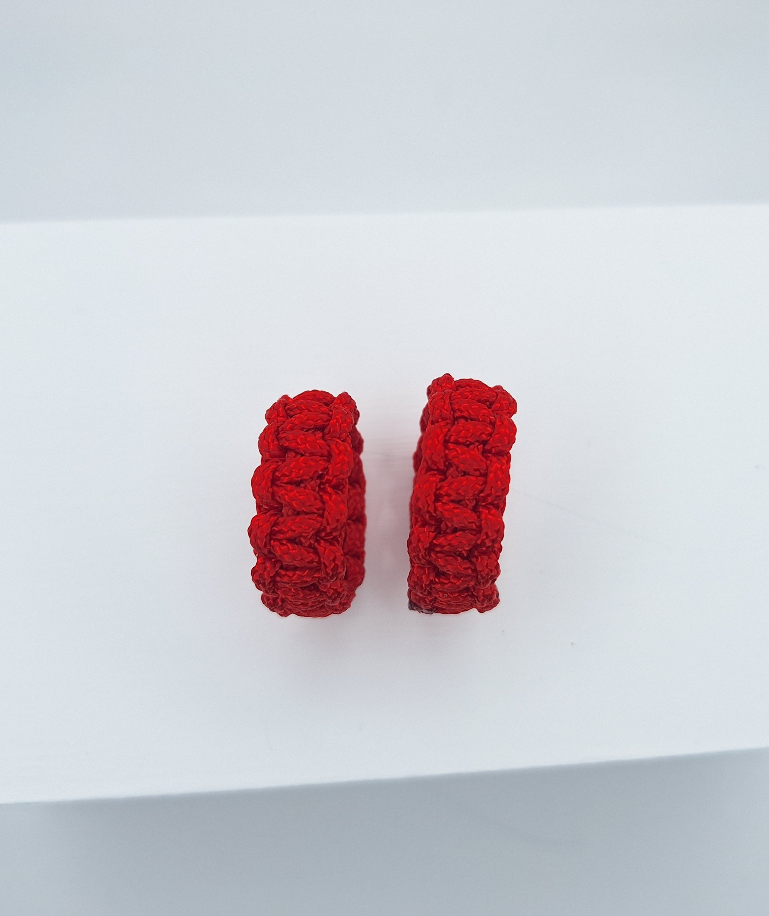 His and hers red paracord Keychain and ring set