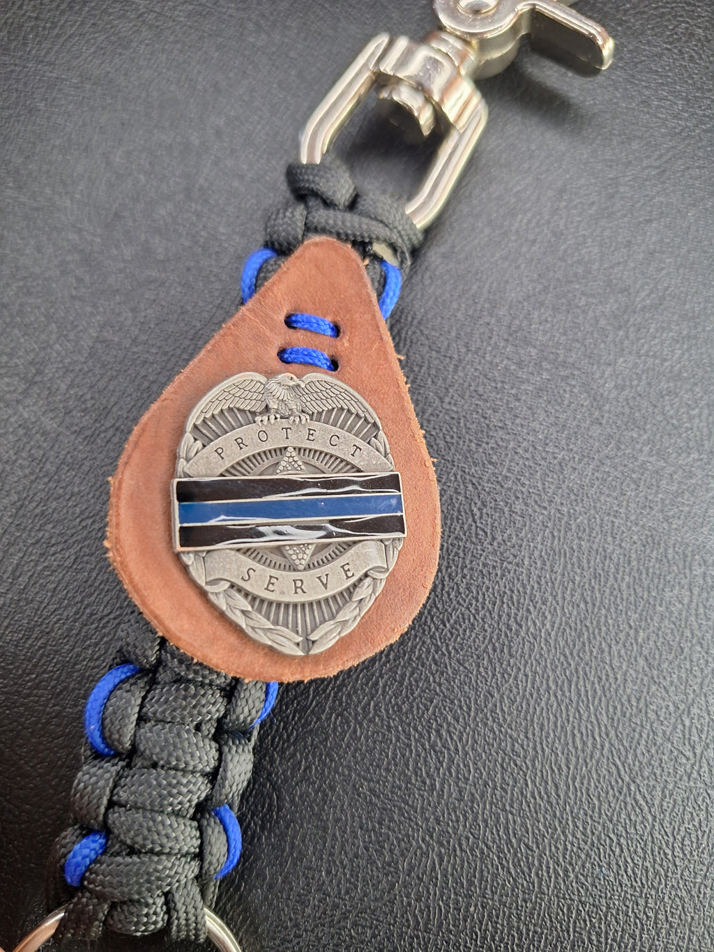 police paracord keychain with police concho