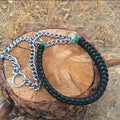 Black and green Paracord training collar