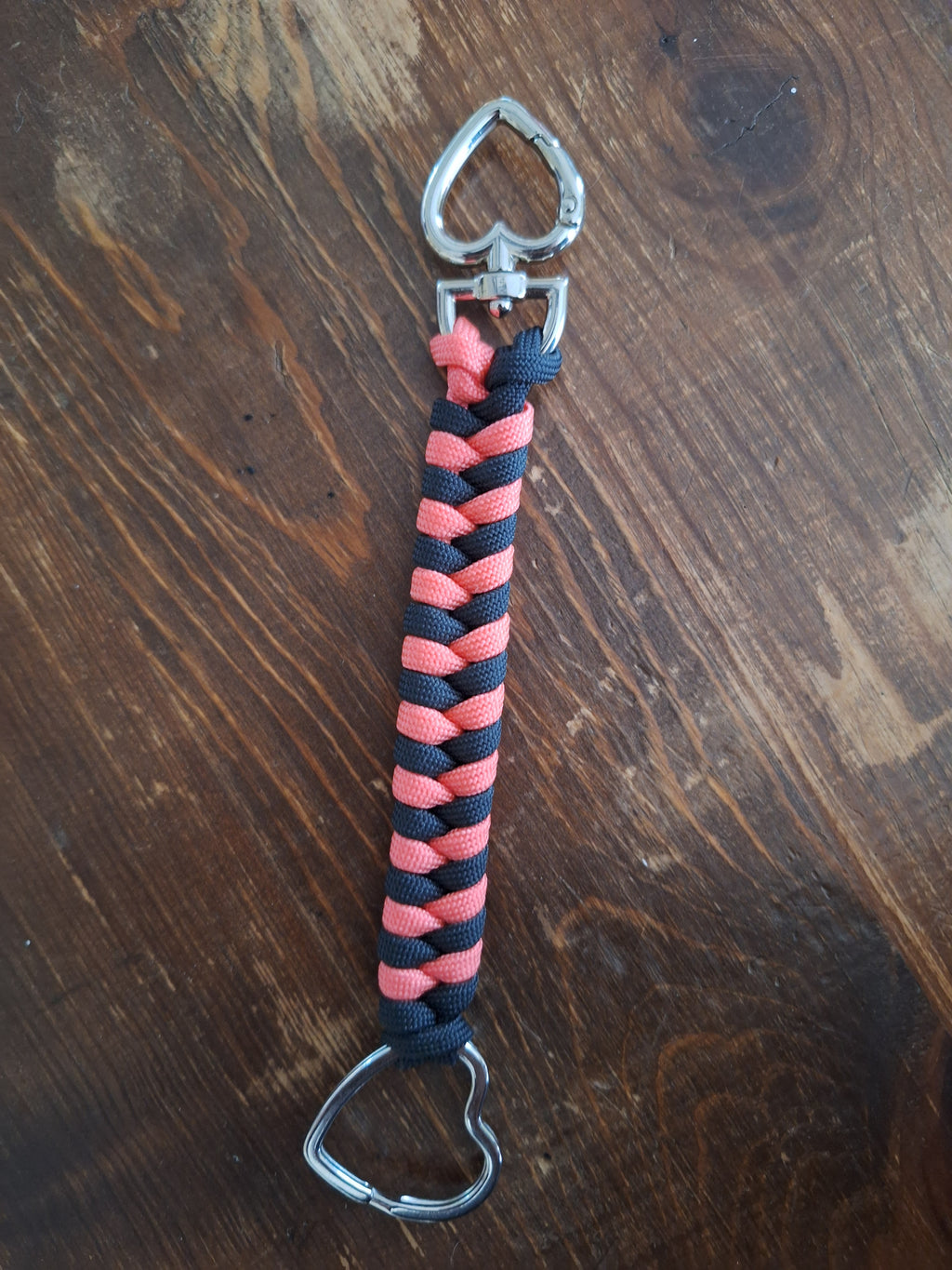 Black and pink paracord Keychain