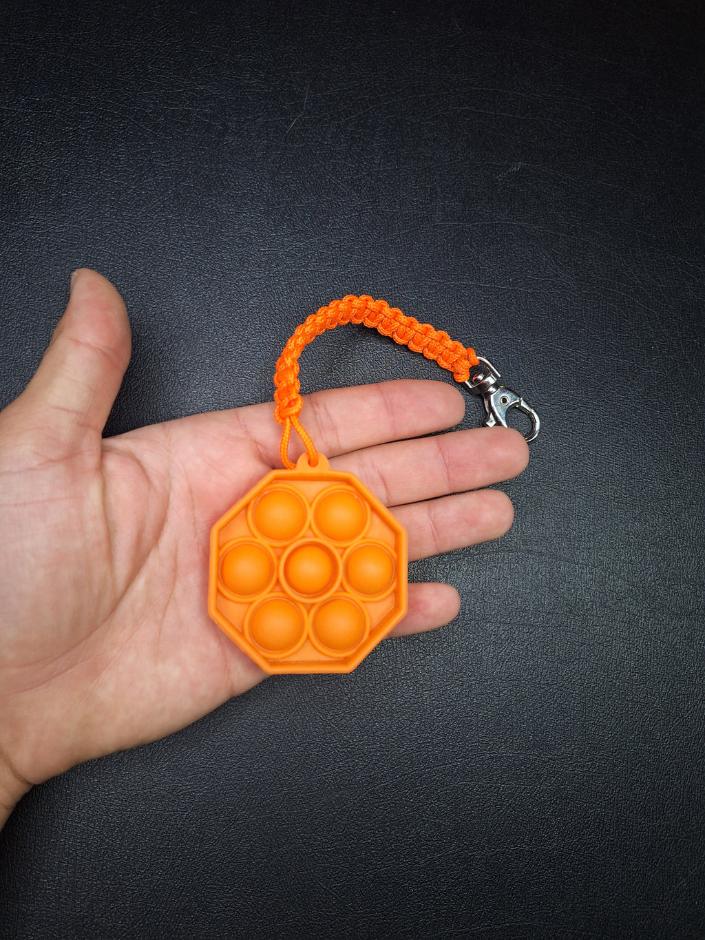 Orange pop it micro cord Keychain