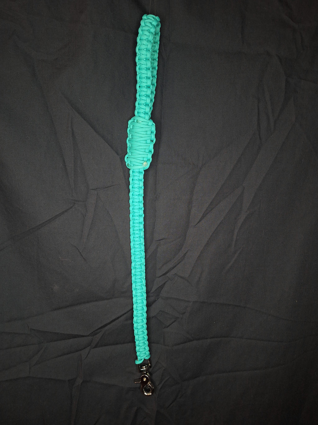 Turquoise paracord dog training leash