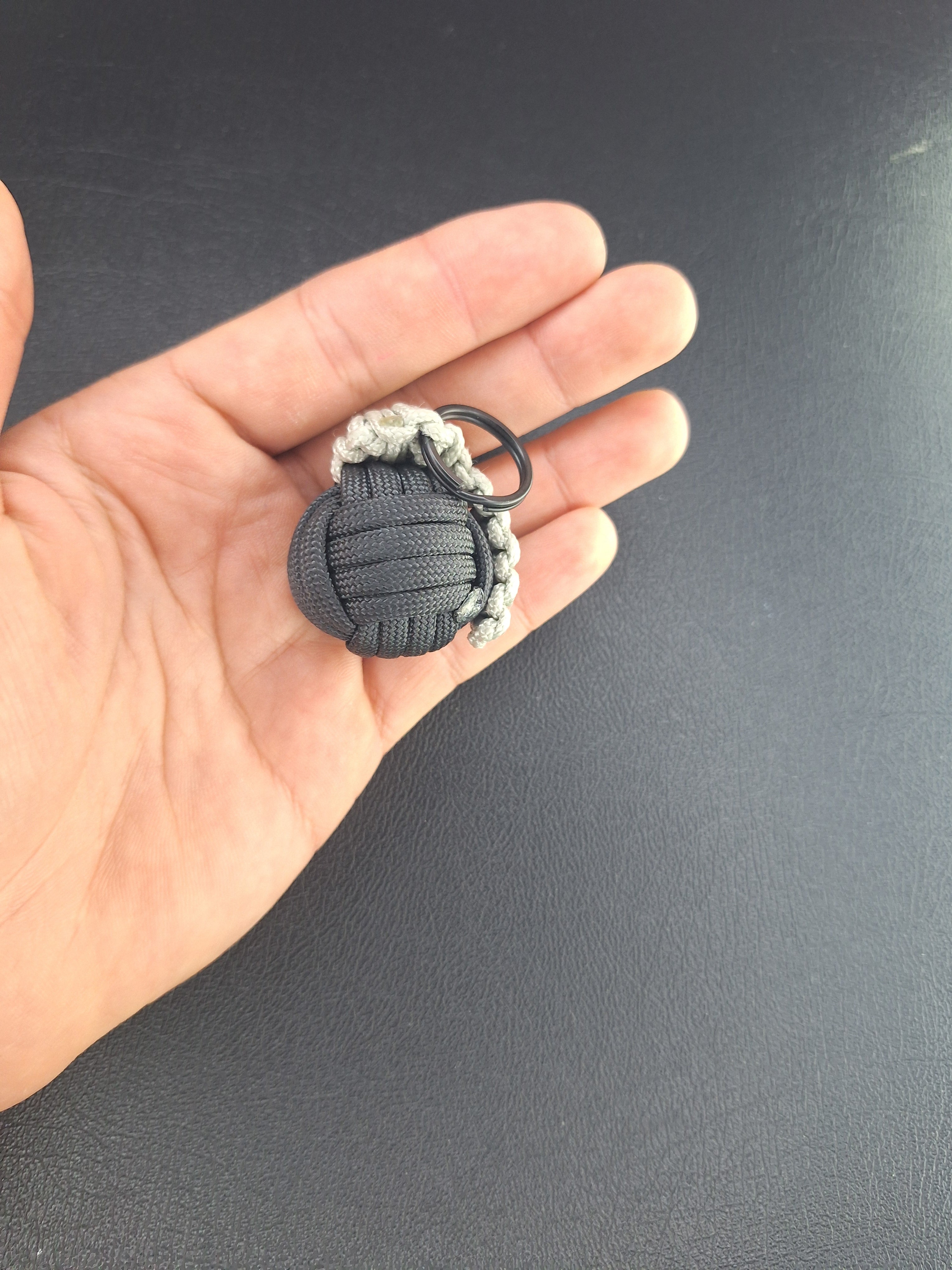 black paracord monkey fist grenade