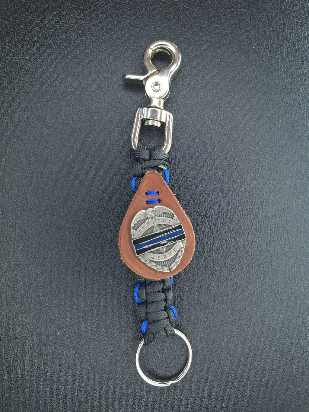 police paracord keychain with police concho