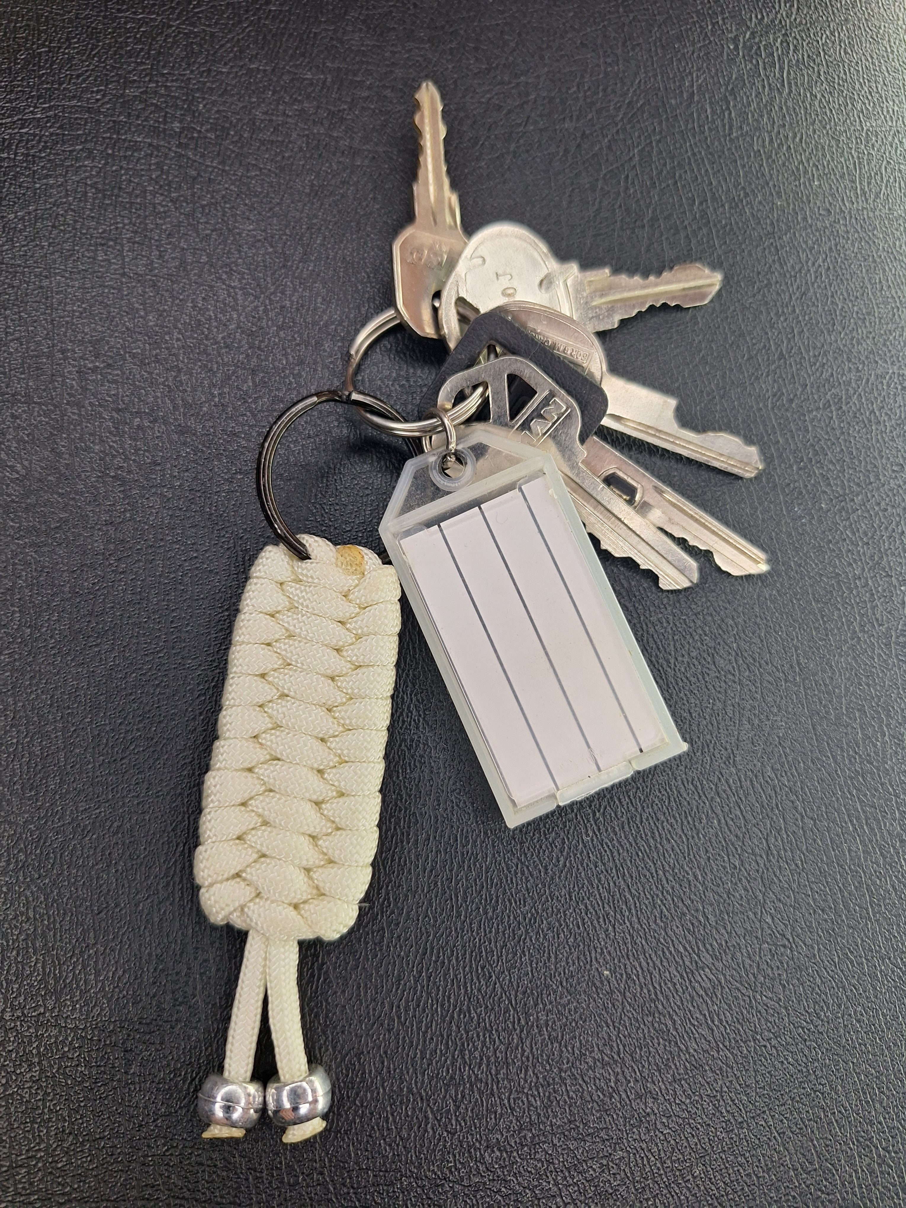 White Trilobite paracord Keychain