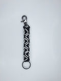 Black paracord Keychain with White hearts