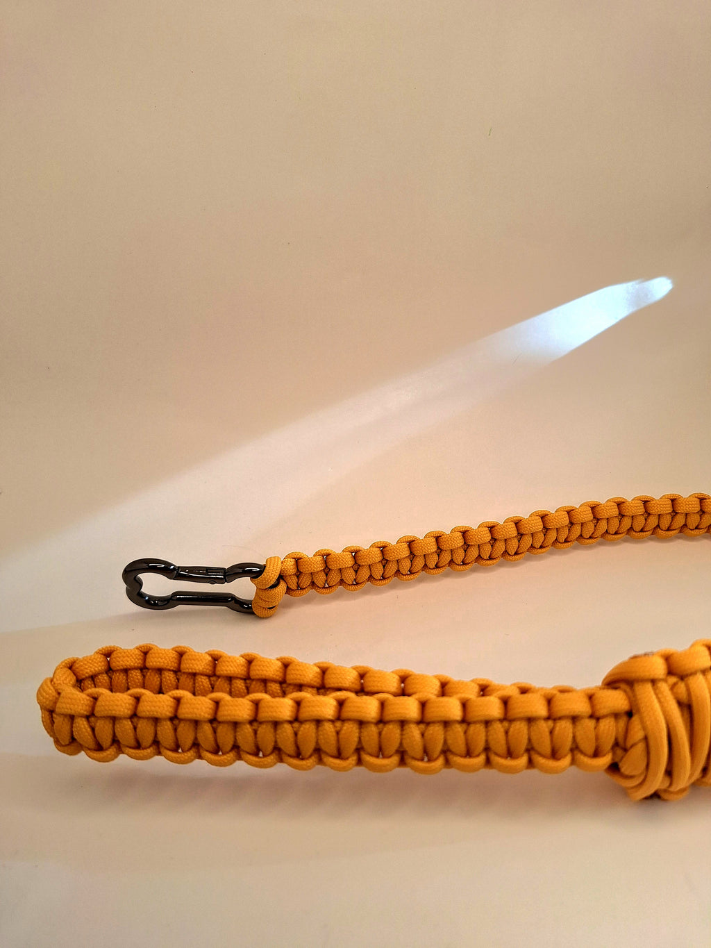 Golden yellow paracord dog leash