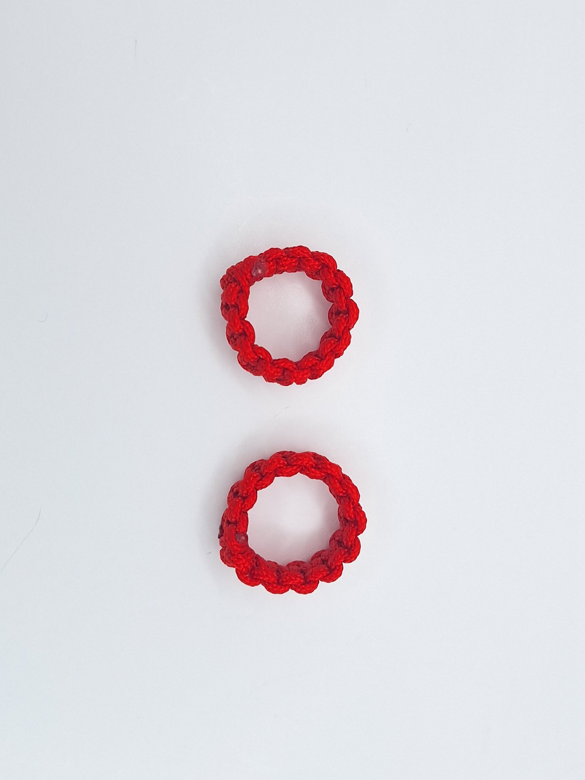 His and hers red paracord Keychain and ring set