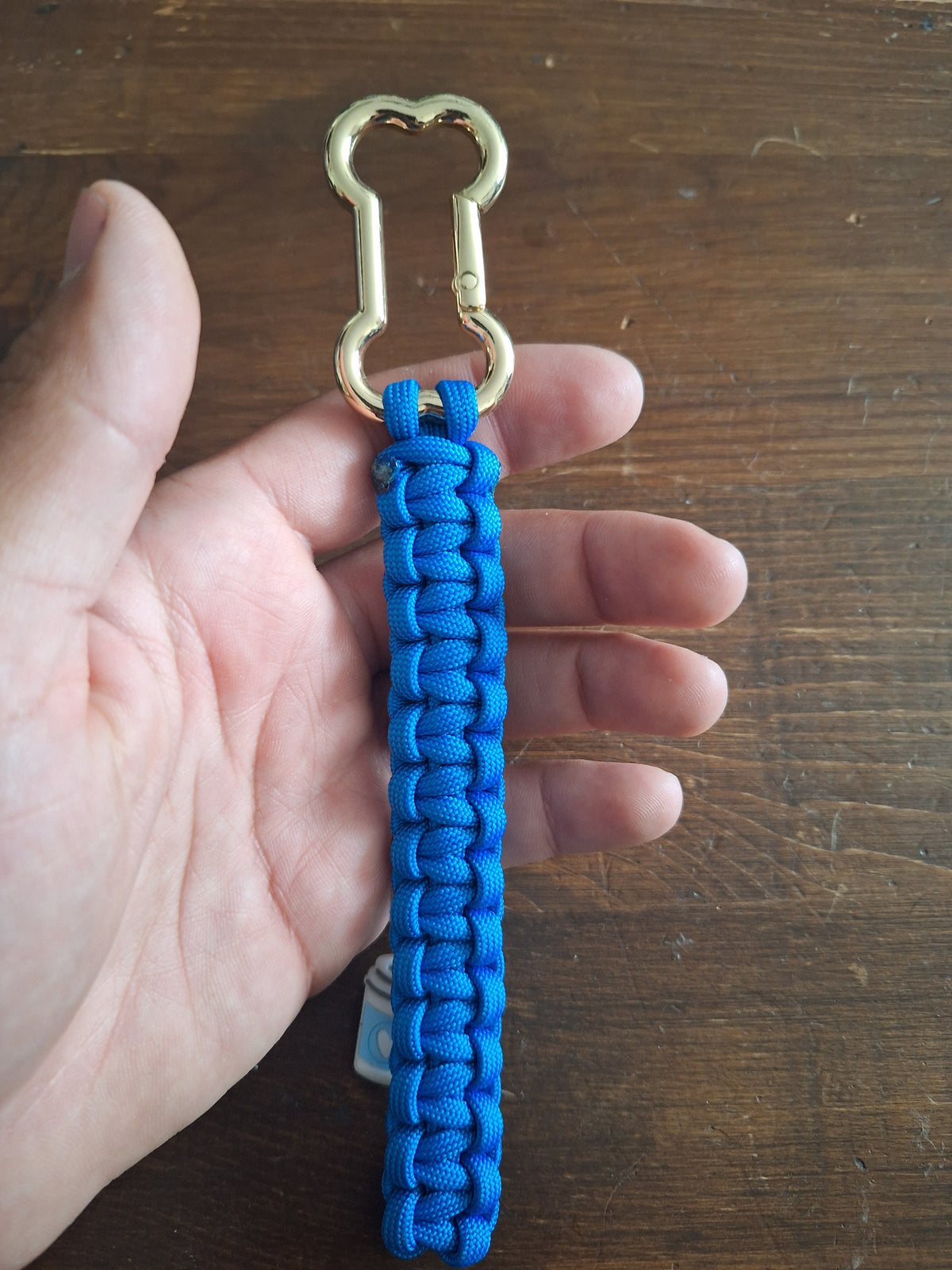 Sky blue golden retriever Keychain with coffee