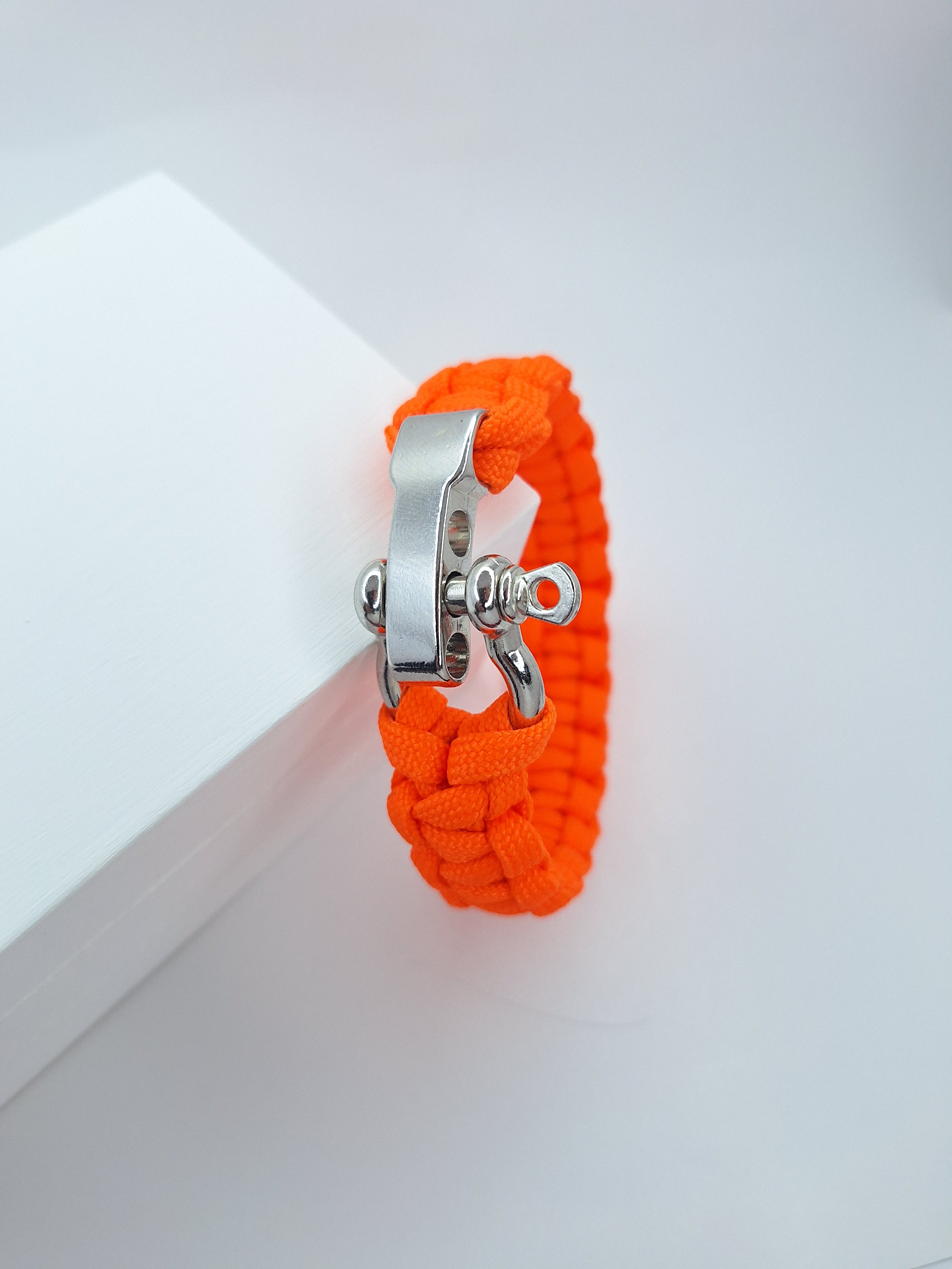Orange paracord bracelet