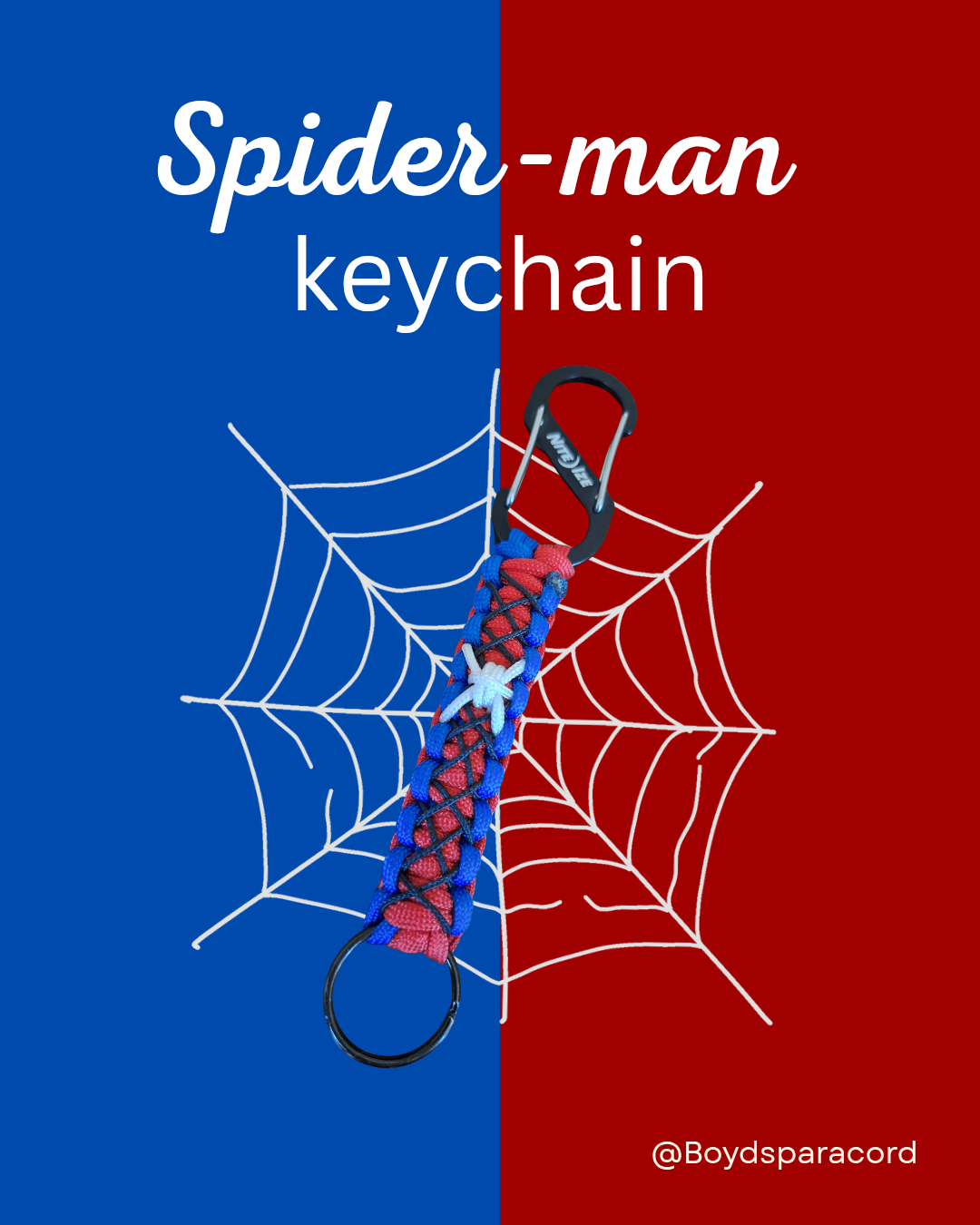 Spider man paracord Keychain
