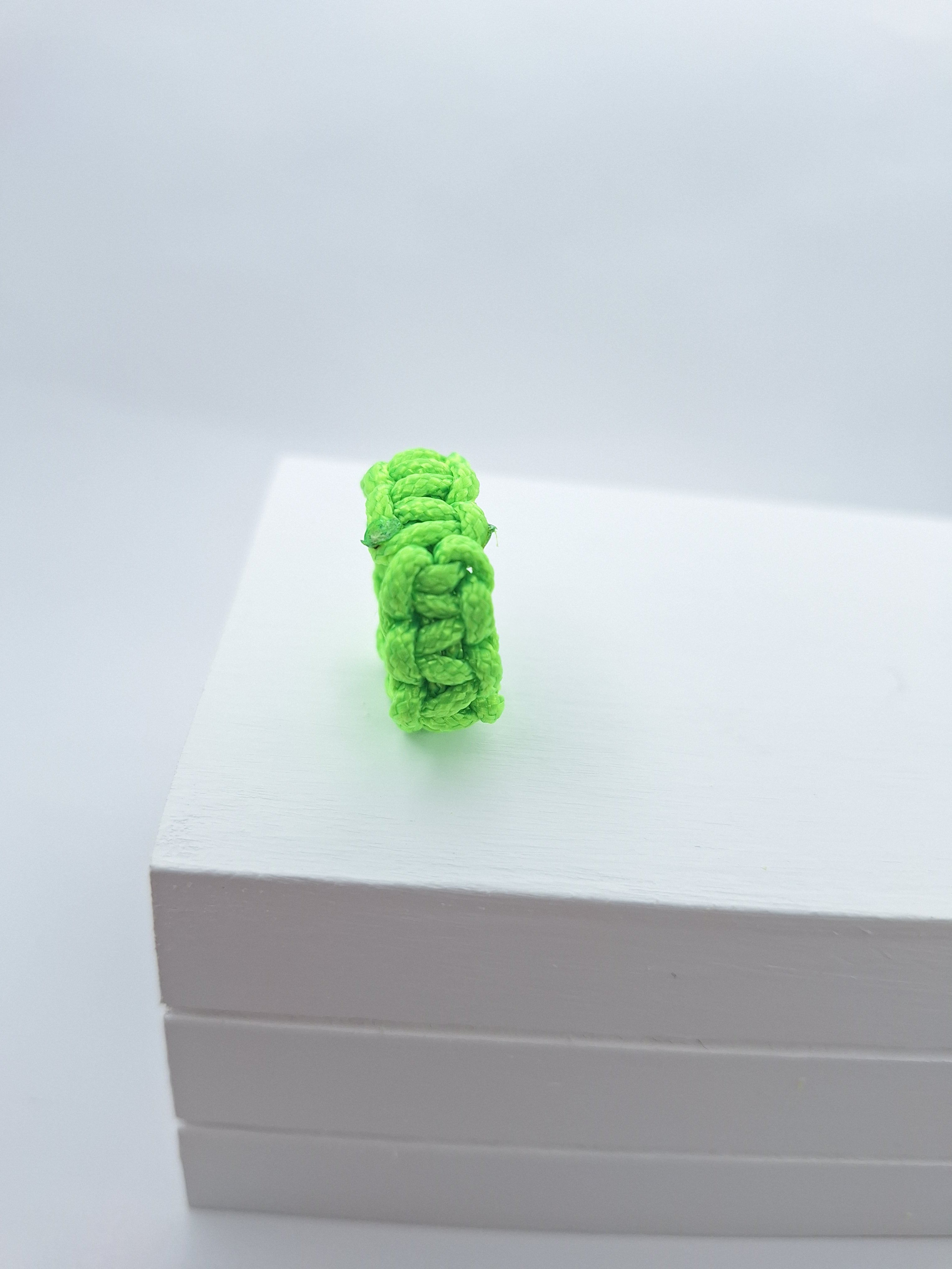 Lime green micro cord ring