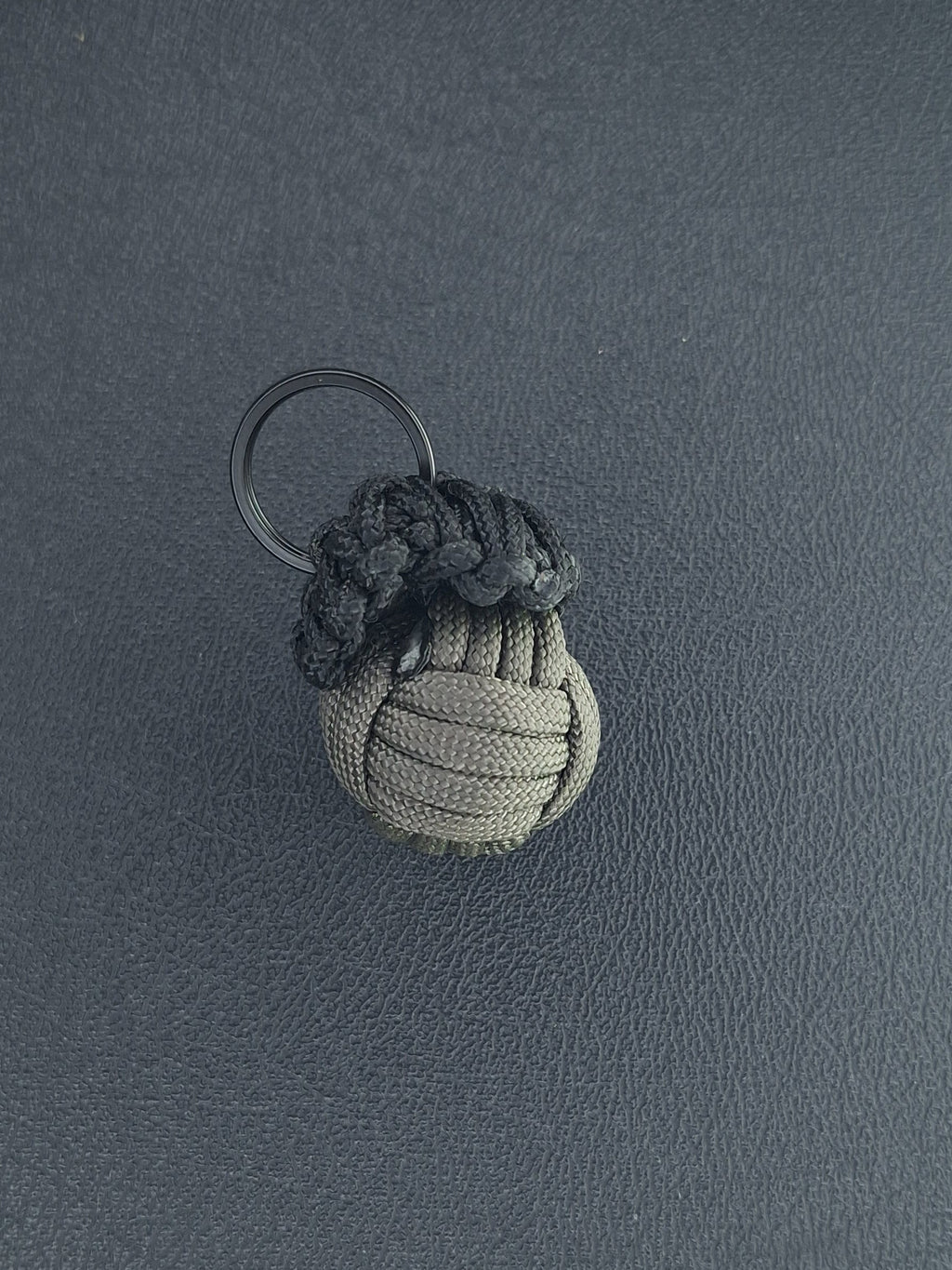 dark grey Paracord monkey fist grenade Keychain