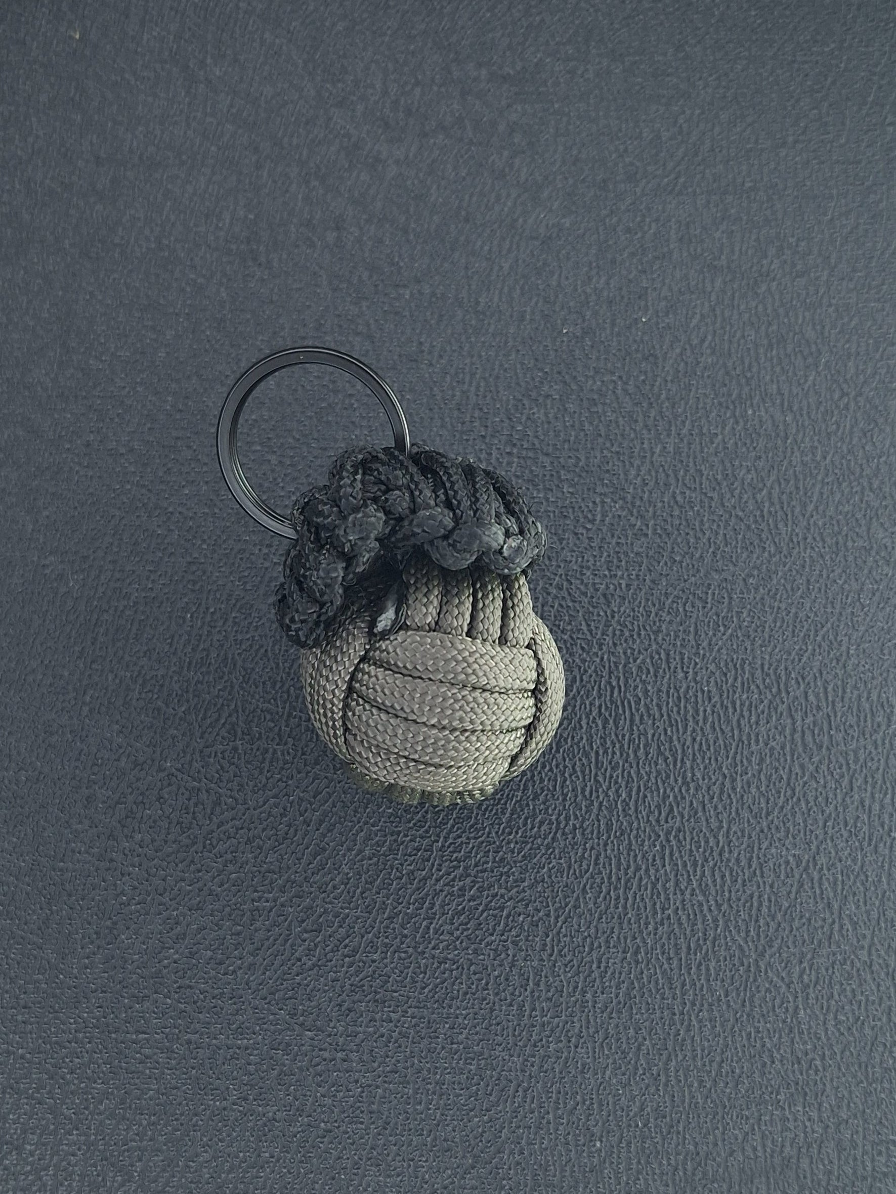 dark grey Paracord monkey fist grenade Keychain