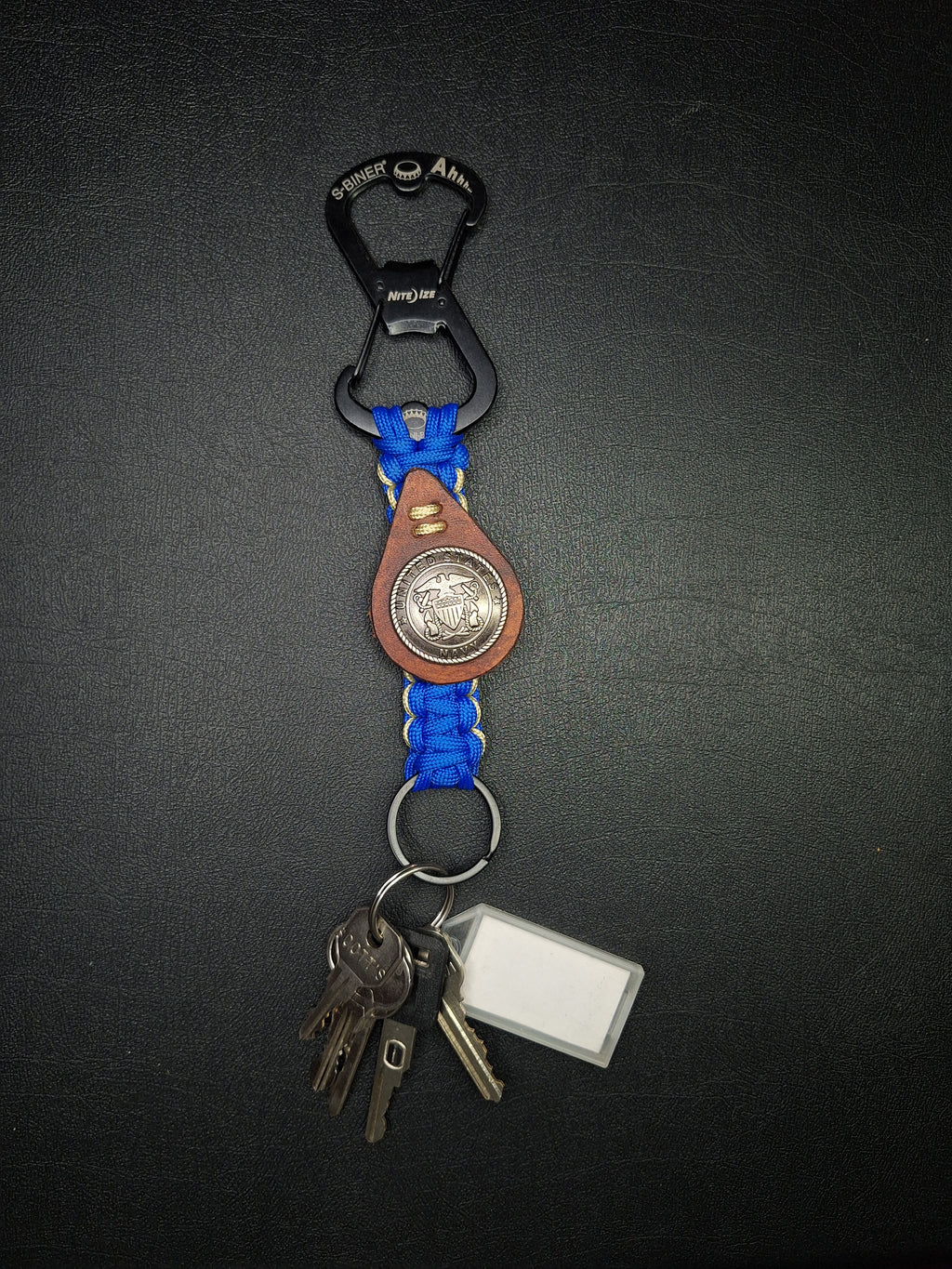 Navy paracord Keychain