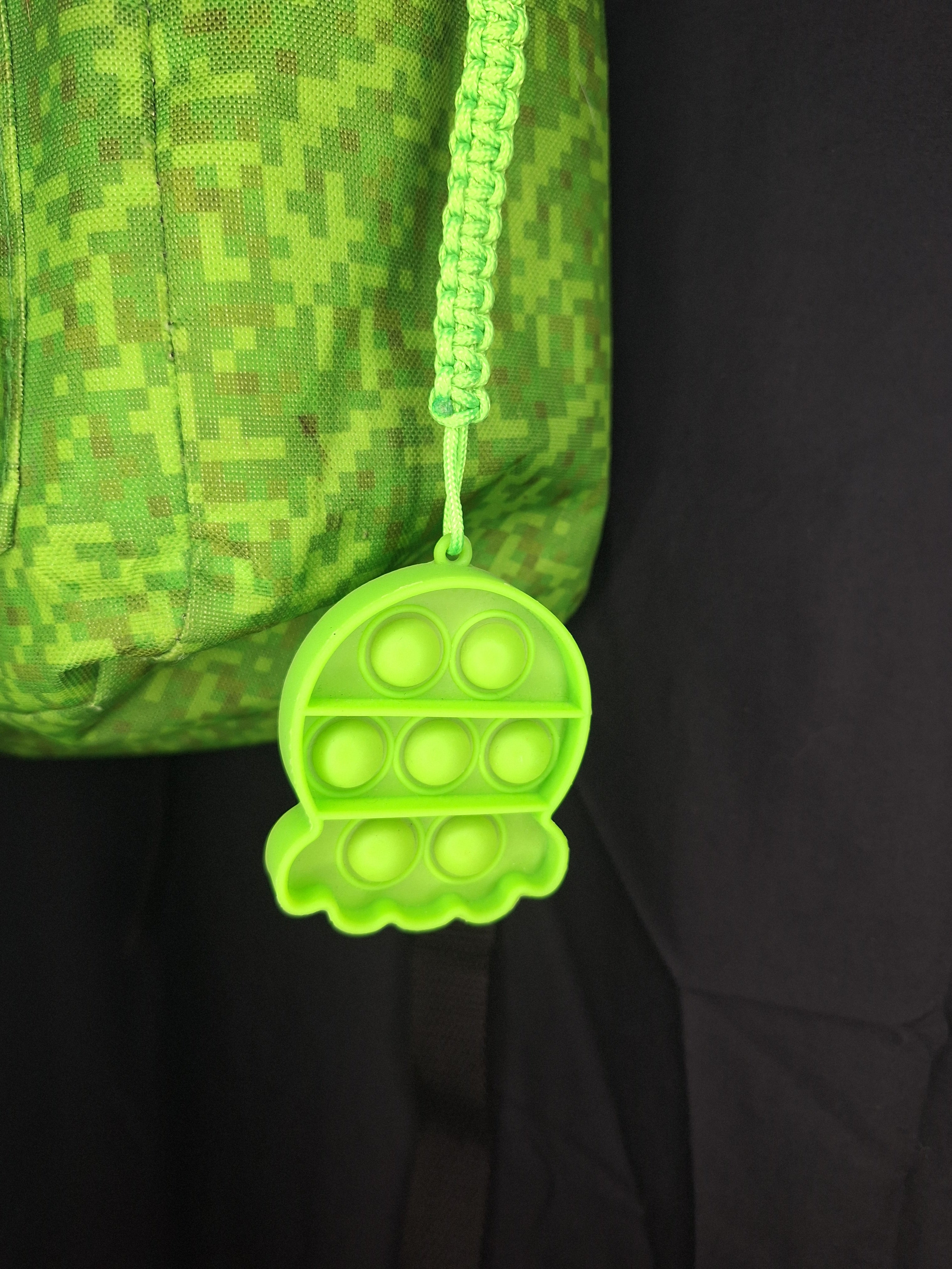 Lime green pop it micro cord Keychain