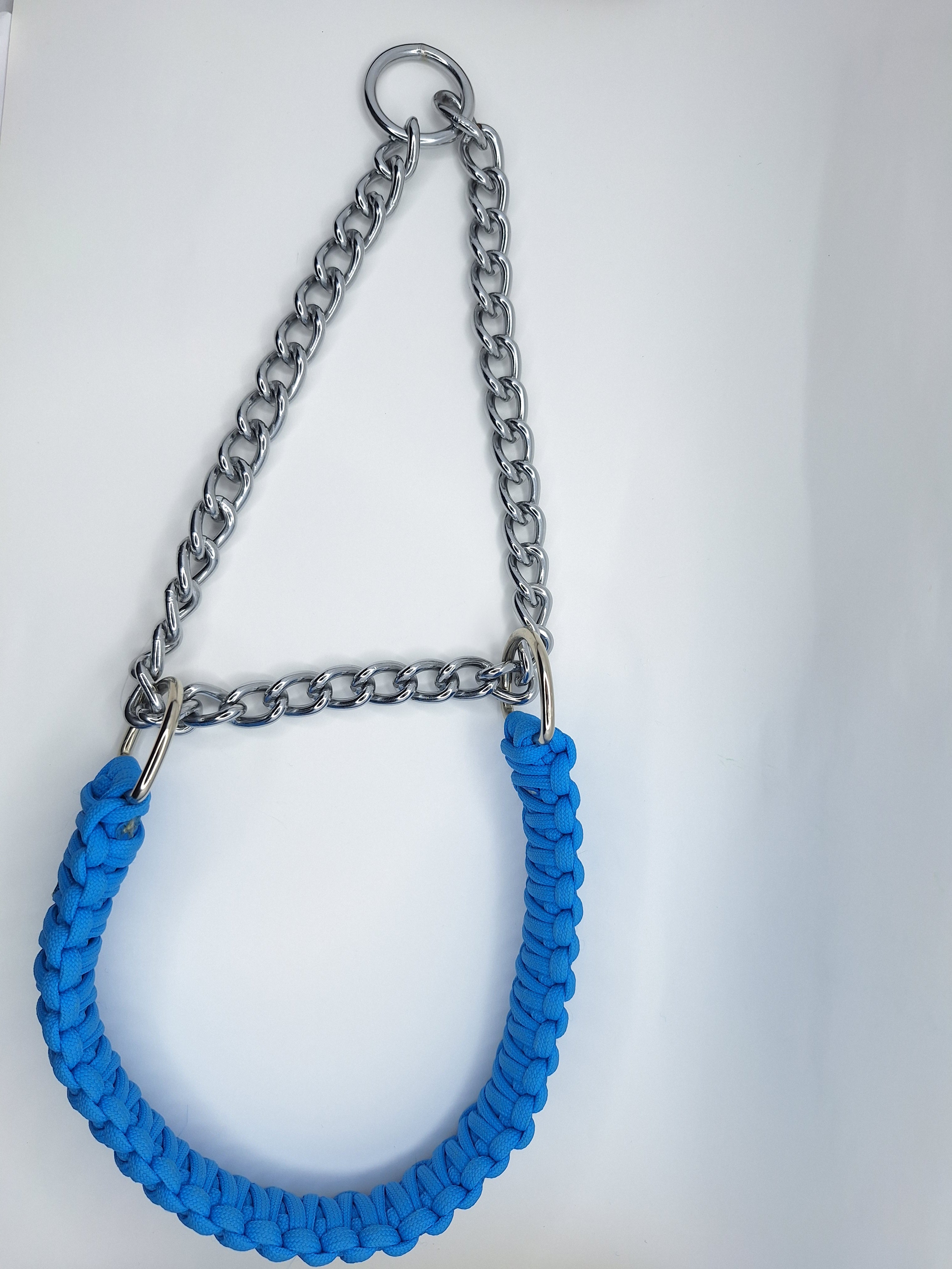 Sky blue paracord dog training collar