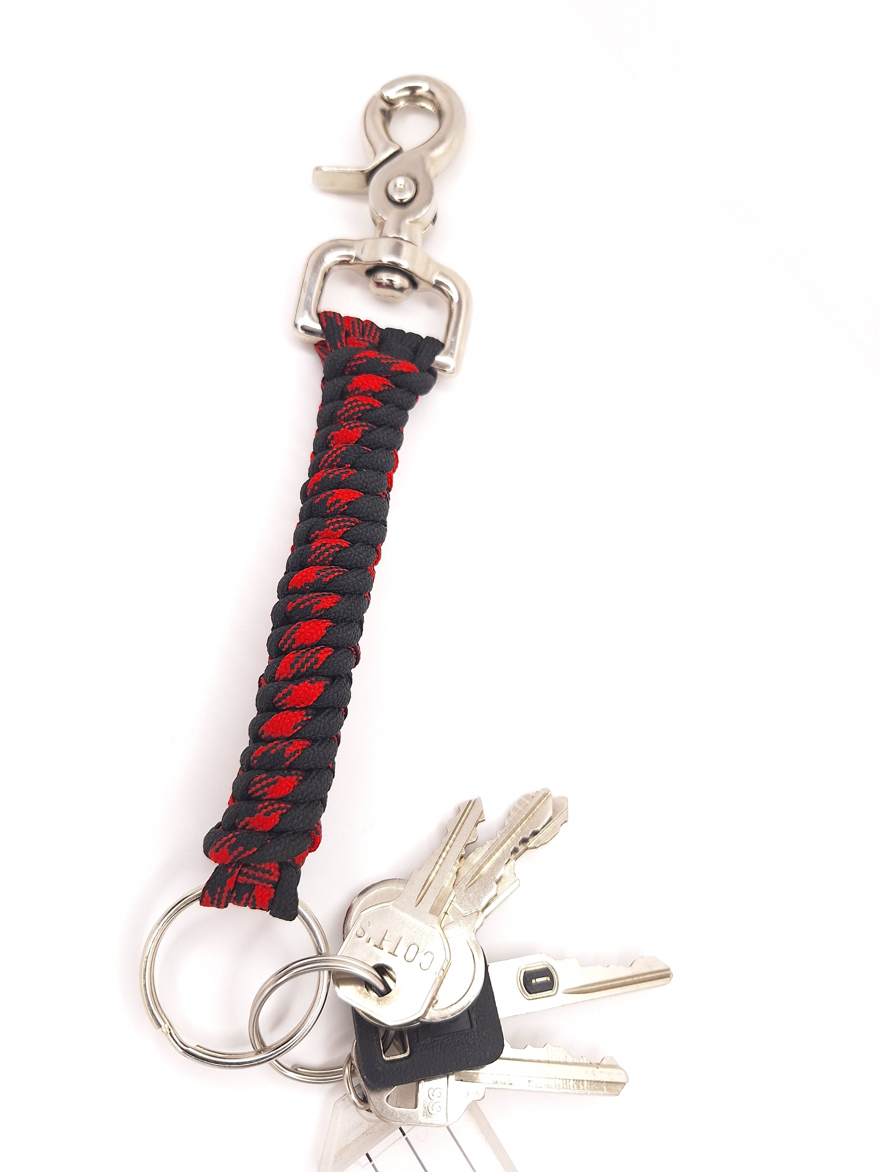 Red/black paracord Keychain