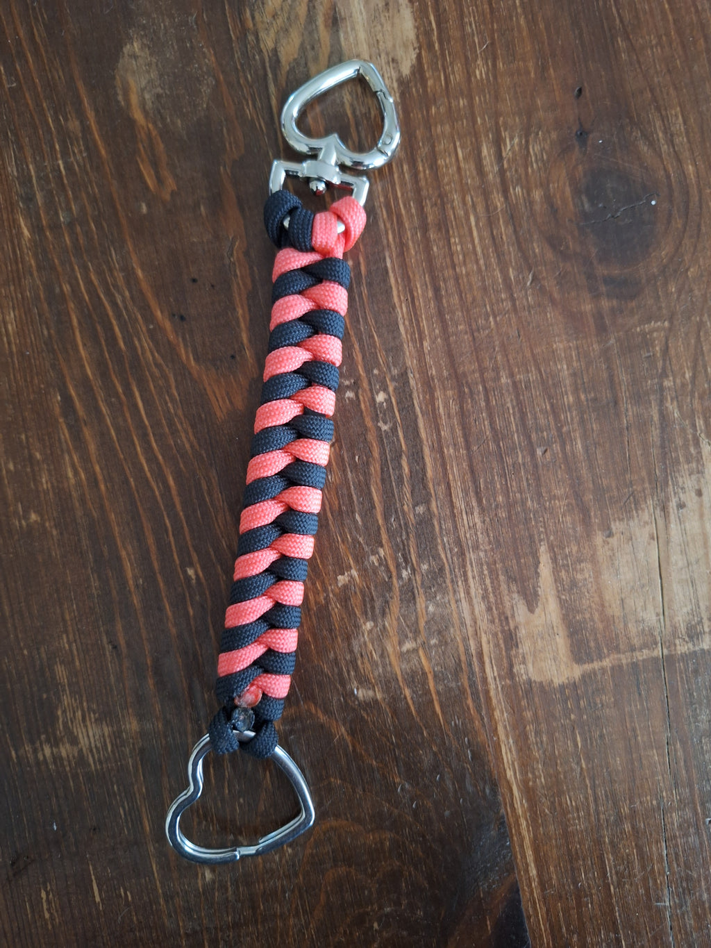 Black and pink paracord Keychain