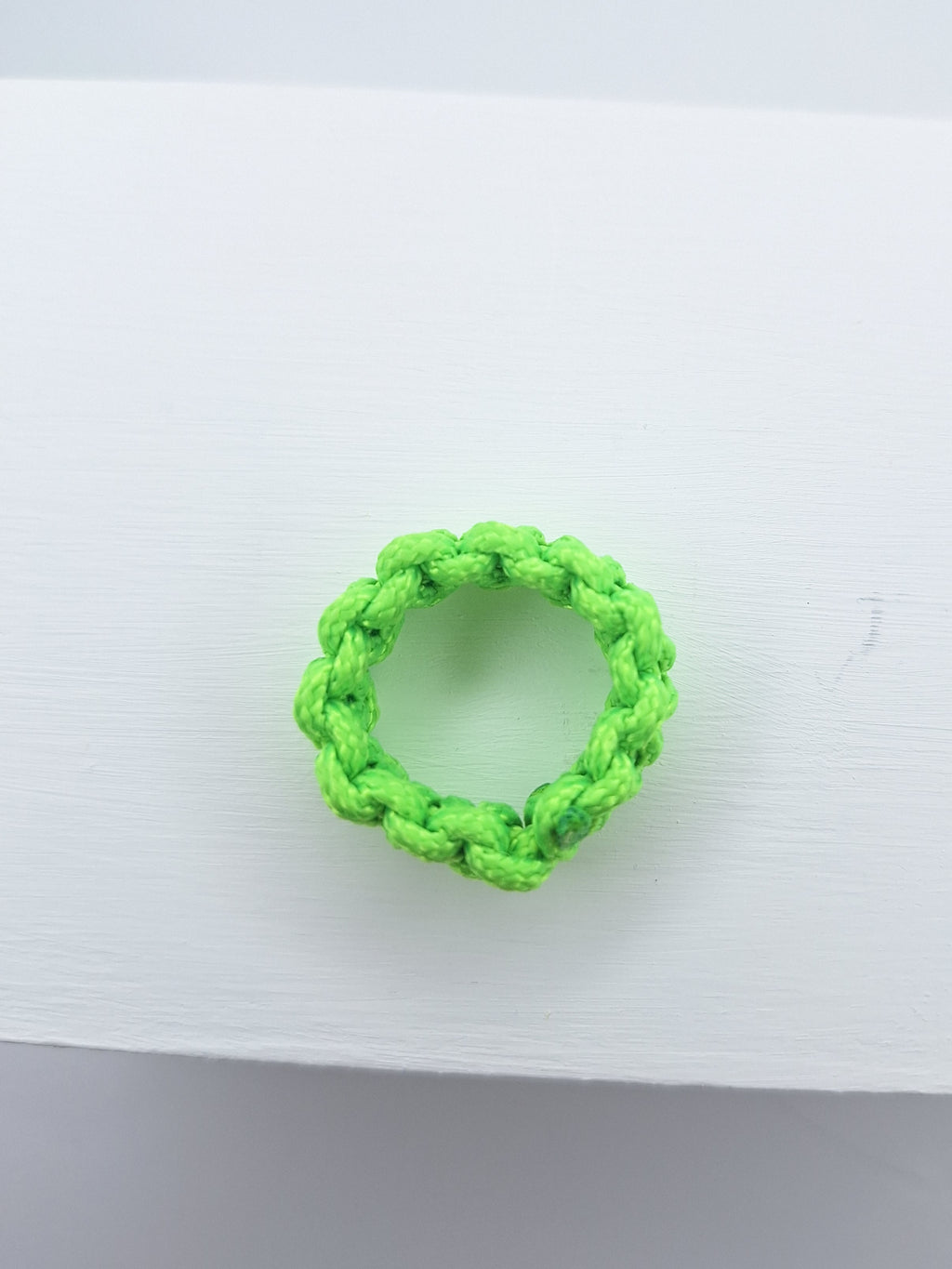 Lime green micro cord ring