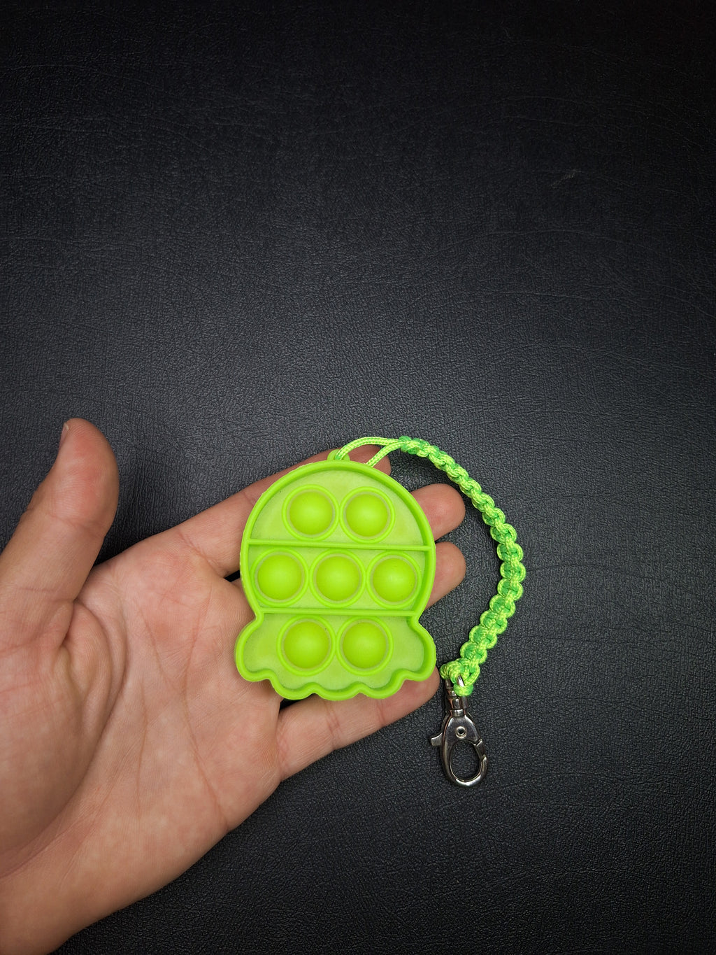 Lime green pop it micro cord Keychain