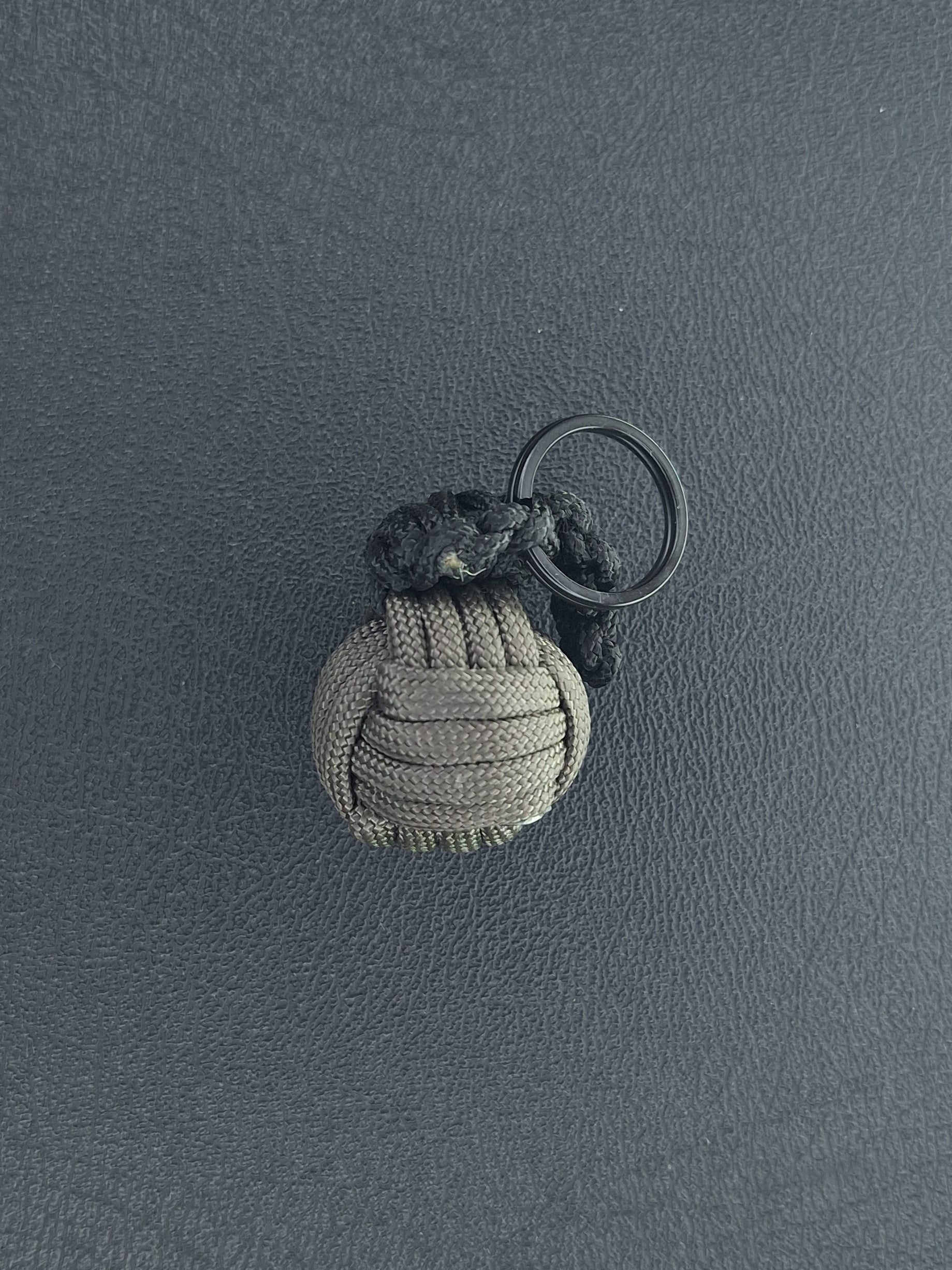 dark grey Paracord monkey fist grenade Keychain