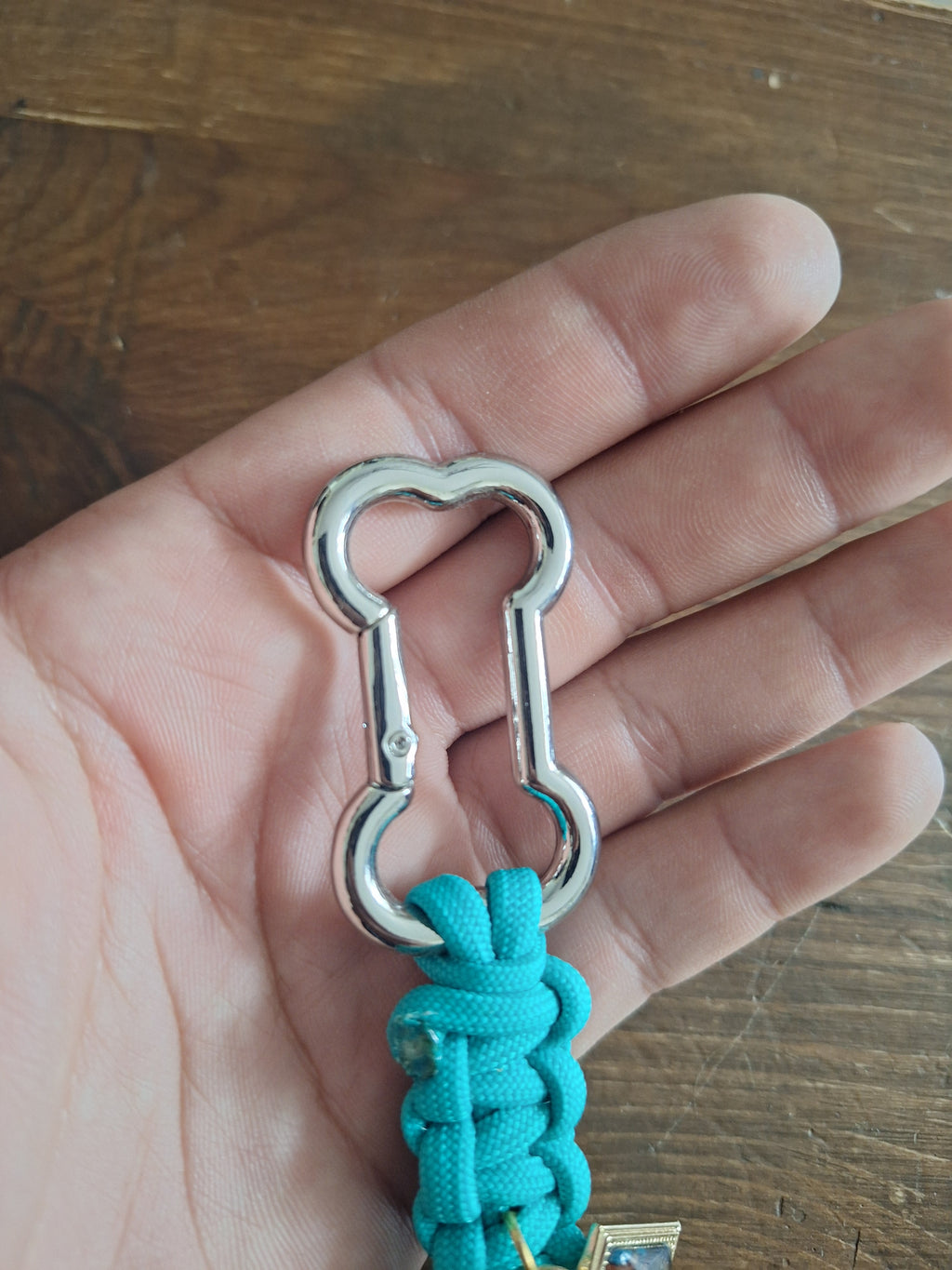 Teal German shepherd Keychain with coffee