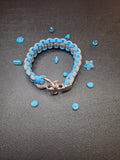 Blue and gray paracord bracelet