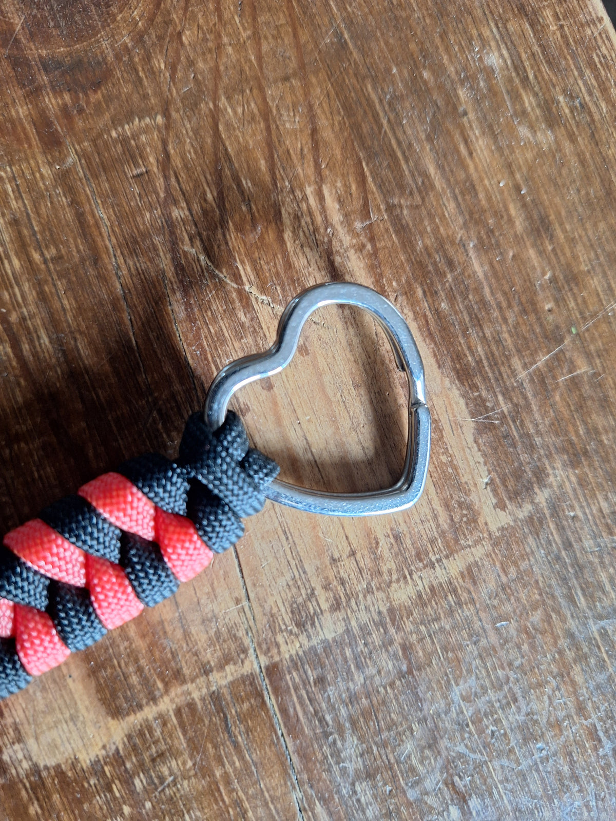Black and pink paracord Keychain